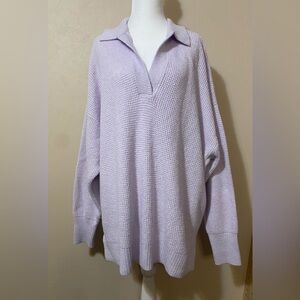 Aerie Oversized Vneck Sweater Women’s size large Lavender Purple